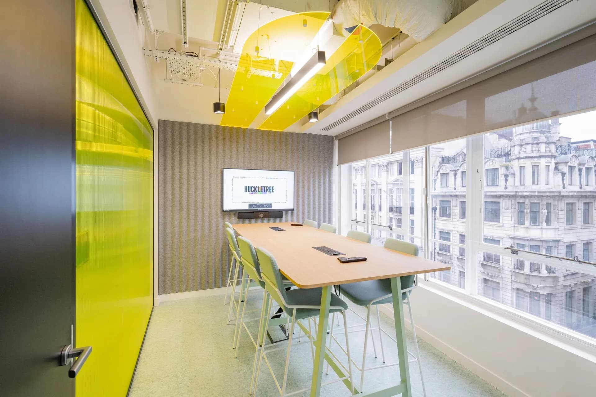 Meeting room at Huckletree Oxford Circus