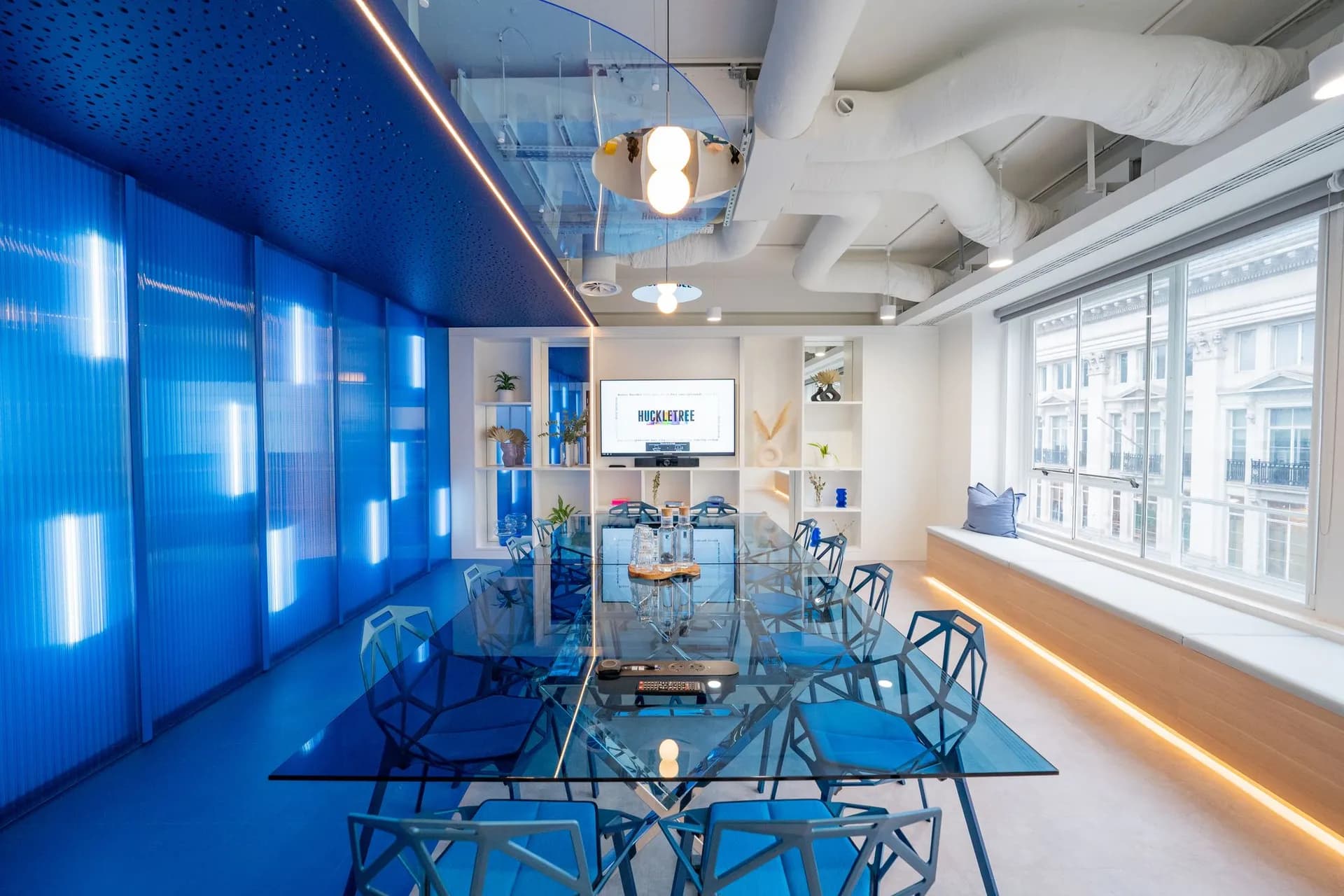 Meeting room at Huckletree Oxford Circus