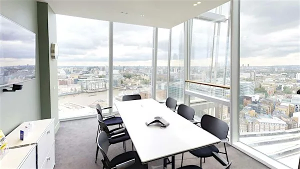 FORA Shard – Meeting Room 5 Discover breathtaking views form one of Londons most iconic buildings. Two words to describe this space? Memorable and welcoming.Please note, as The Shard is such as high profile location, booking in advance is necessary (24 hours+) and you may be asked to show identification.Please note that there is a two-week non-refundable cancellation period for all FORA meeting rooms. With amenities such as Wifi, Plugs, Unlimited Coffee & Tea